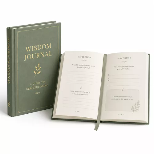 Wisdom Journal guided reflection notebook for graceful aging